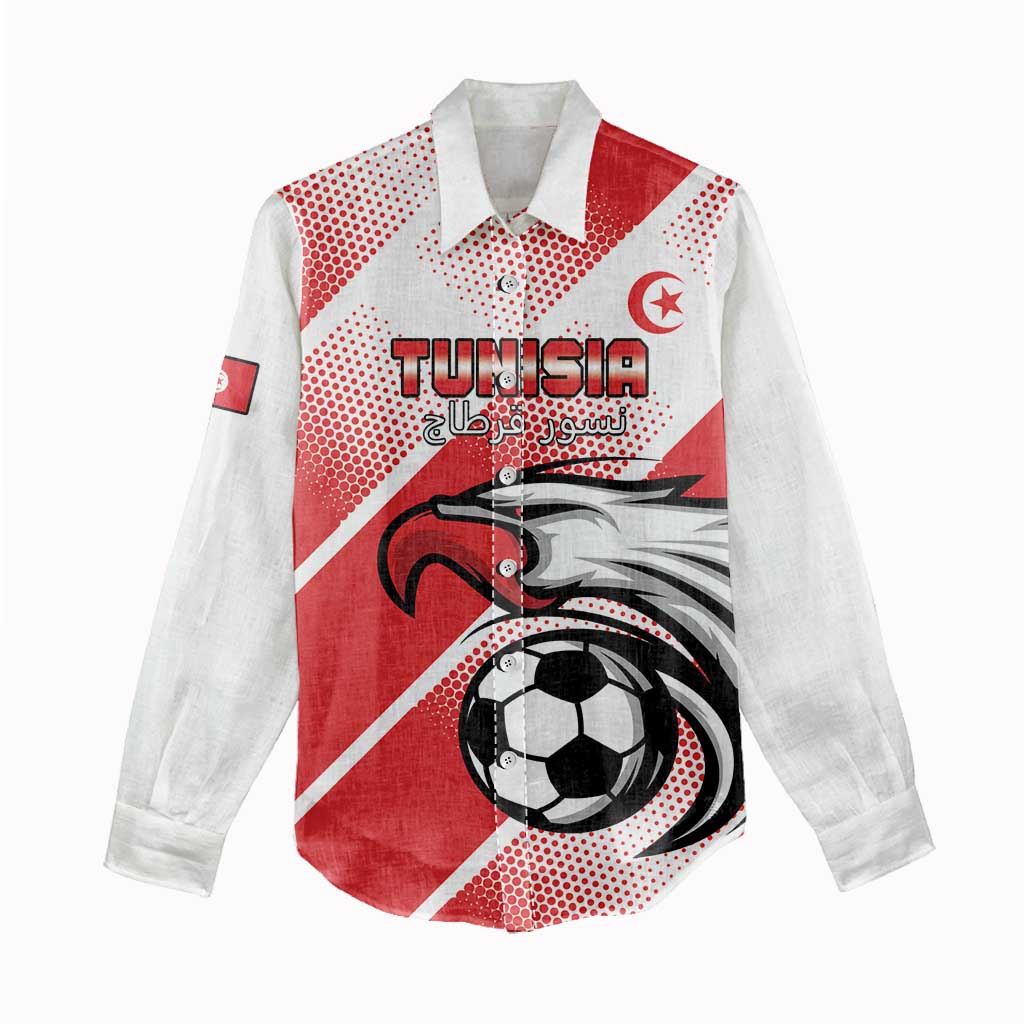Custom Tunisia Football Women Casual Shirt Go Eagles of Carthage LT15