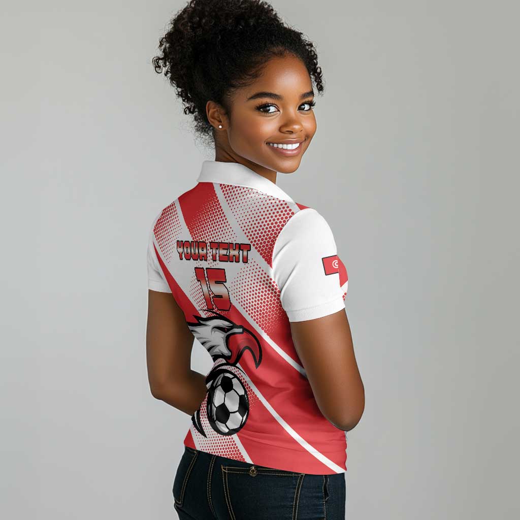 Custom Tunisia Football Women Polo Shirt Go Eagles of Carthage