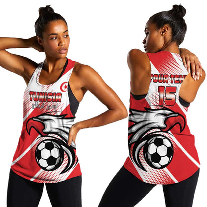 Custom Tunisia Football Women Racerback Tank Go Eagles of Carthage
