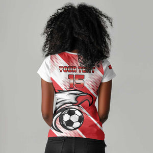 Custom Tunisia Football Women V-Neck T-Shirt Go Eagles of Carthage