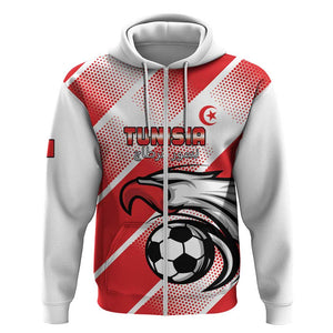 Custom Tunisia Football Zip Hoodie Go Eagles of Carthage
