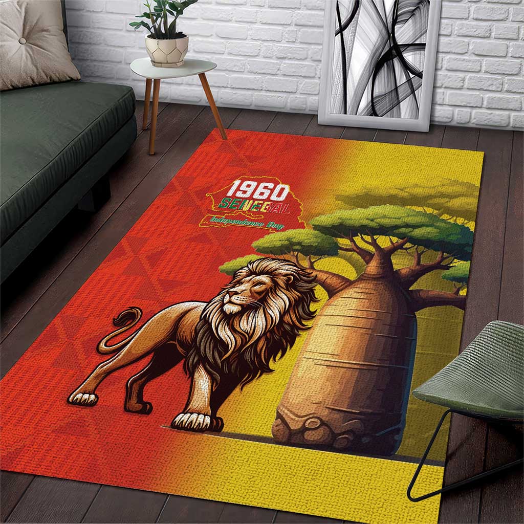 Afro Senegal Independence Day Area Rug 65th Anniversary - Kente Pattern
