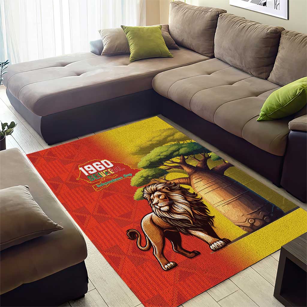 Afro Senegal Independence Day Area Rug 65th Anniversary - Kente Pattern