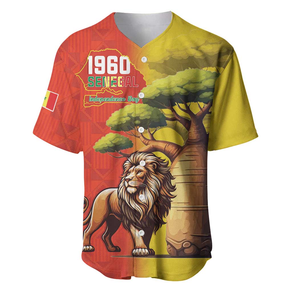 Afro Senegal Independence Day Baseball Jersey 65th Anniversary - Kente Pattern
