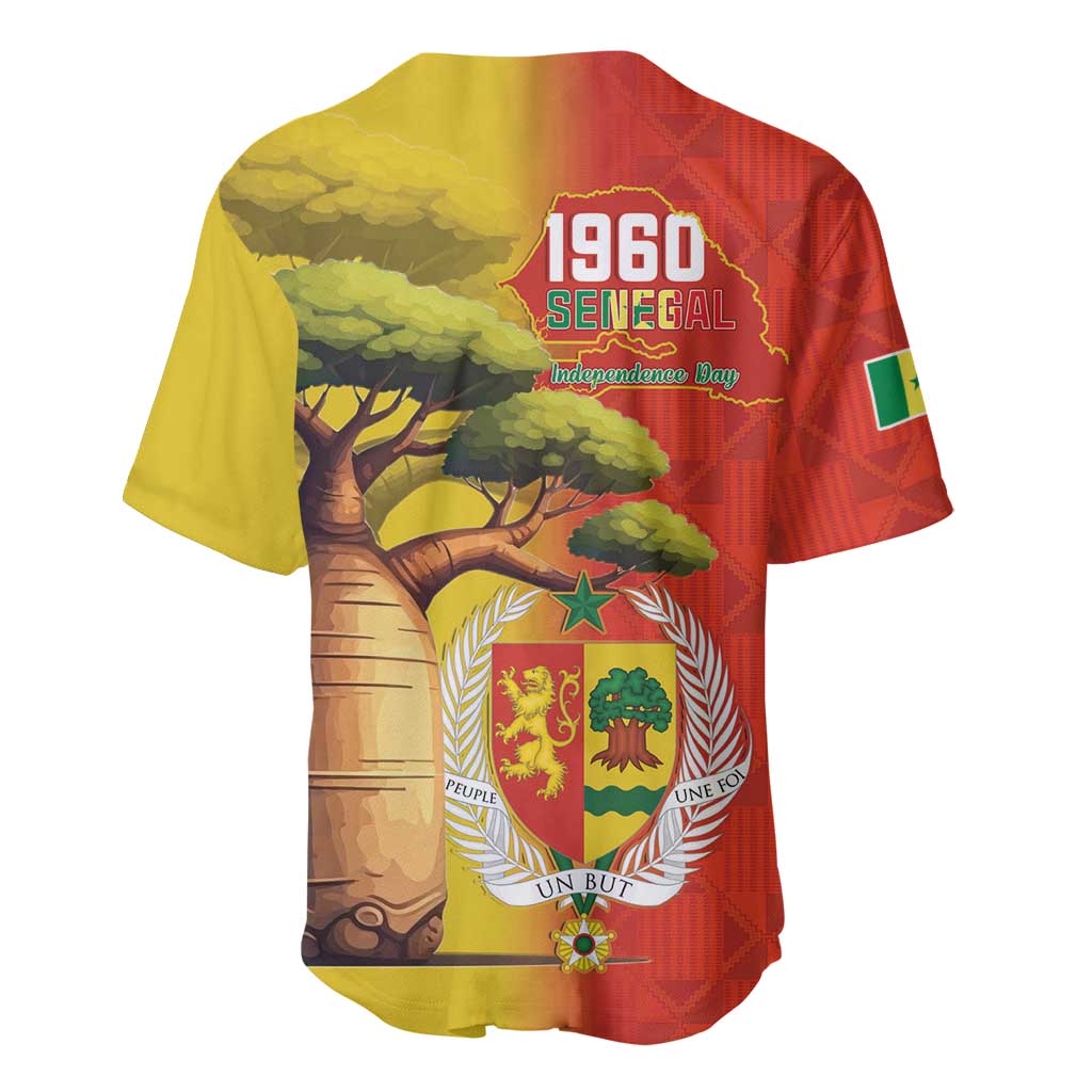 Afro Senegal Independence Day Baseball Jersey 65th Anniversary - Kente Pattern