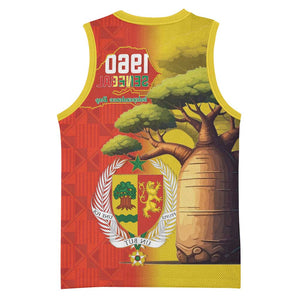Afro Senegal Independence Day Basketball Jersey 65th Anniversary - Kente Pattern - African Pride