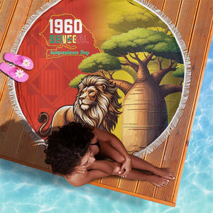 Afro Senegal Independence Day Beach Blanket 65th Anniversary - Kente Pattern