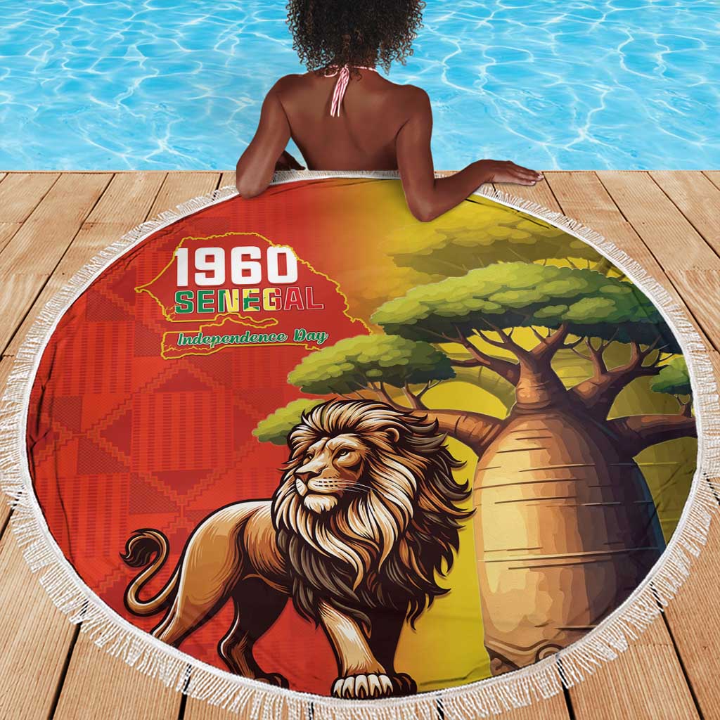 Afro Senegal Independence Day Beach Blanket 65th Anniversary - Kente Pattern
