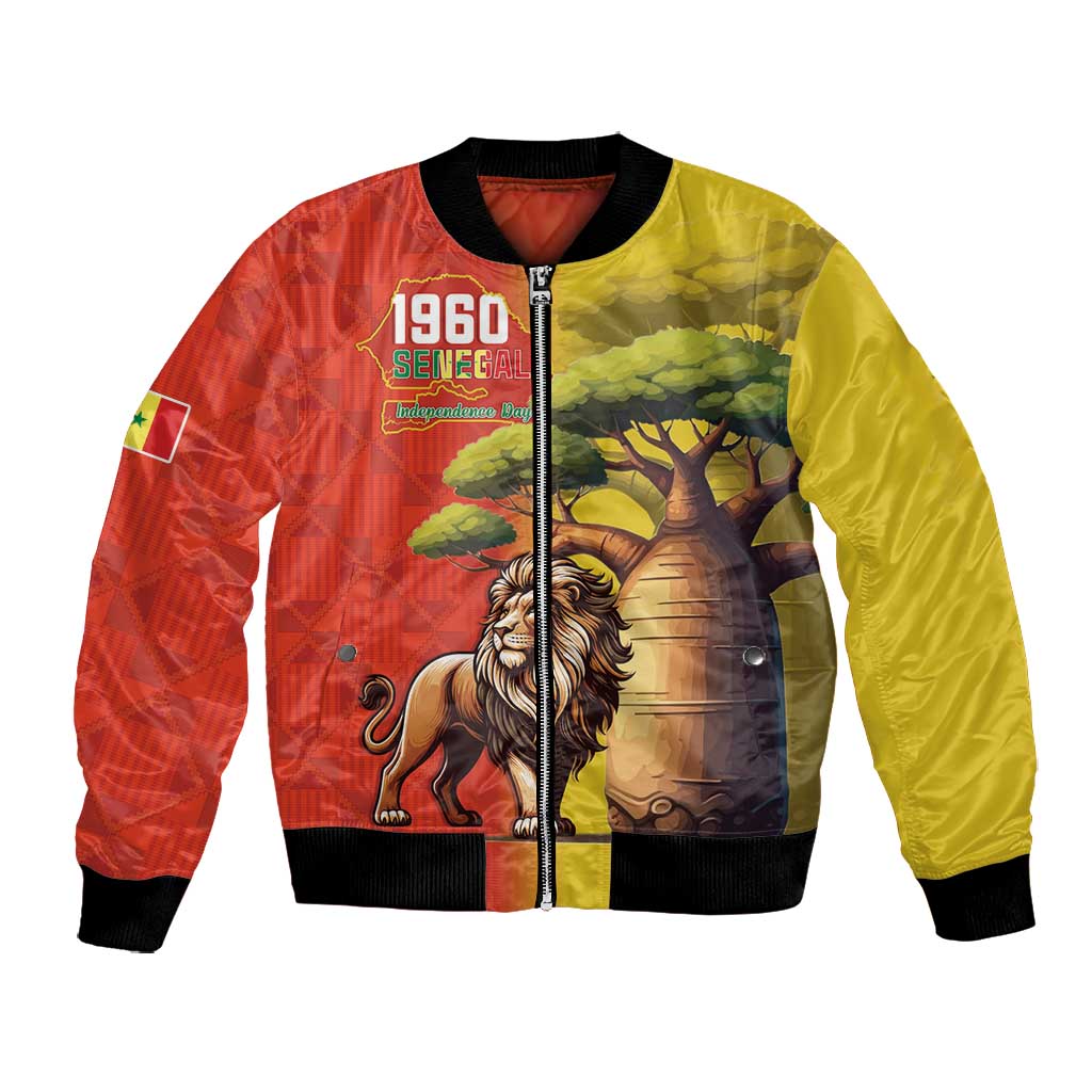 Afro Senegal Independence Day Bomber Jacket 65th Anniversary - Kente Pattern