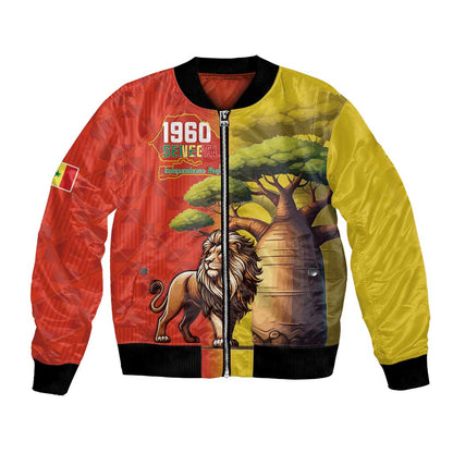 Afro Senegal Independence Day Bomber Jacket 65th Anniversary - Kente Pattern