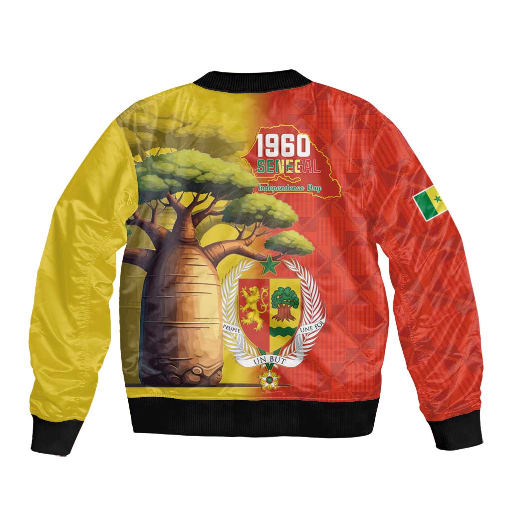 Afro Senegal Independence Day Bomber Jacket 65th Anniversary - Kente Pattern