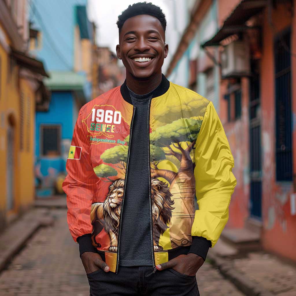 Afro Senegal Independence Day Bomber Jacket 65th Anniversary - Kente Pattern