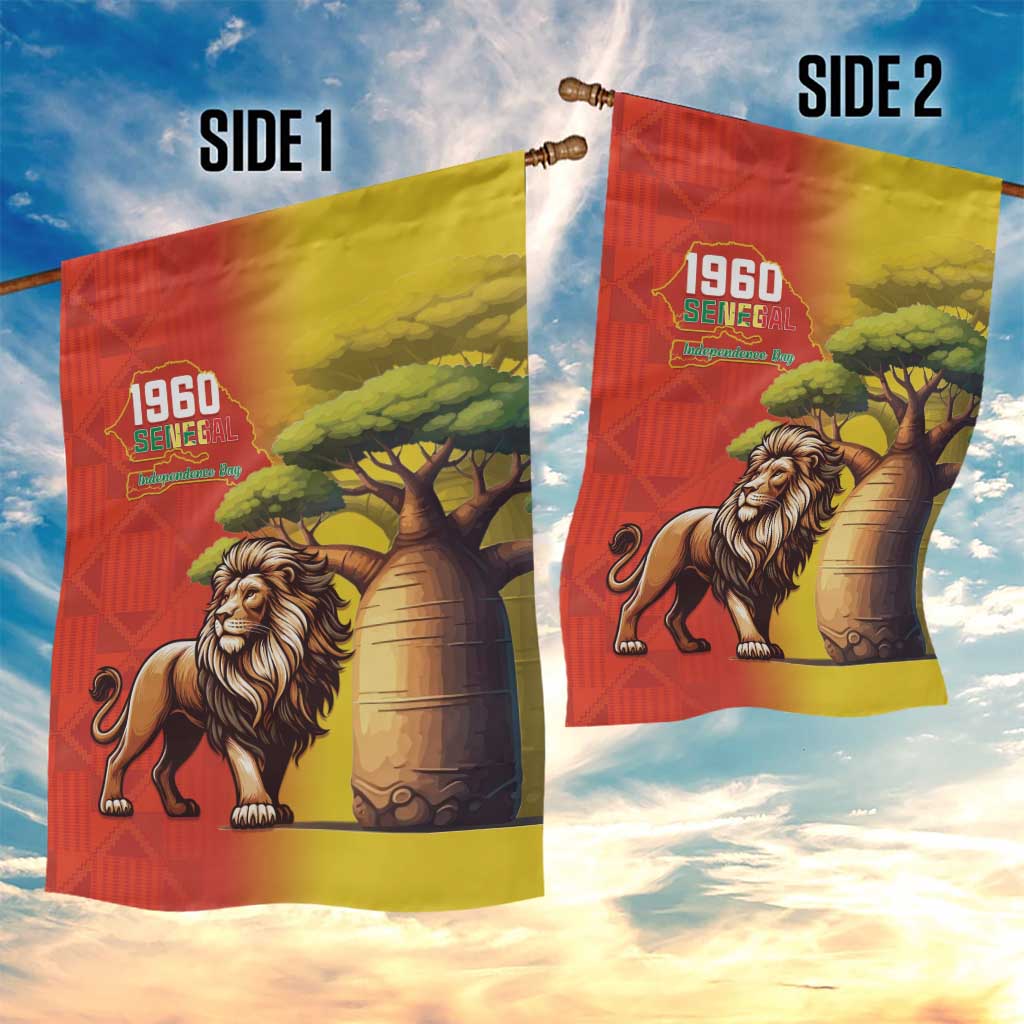 Afro Senegal Independence Day Garden Flag 65th Anniversary - Kente Pattern