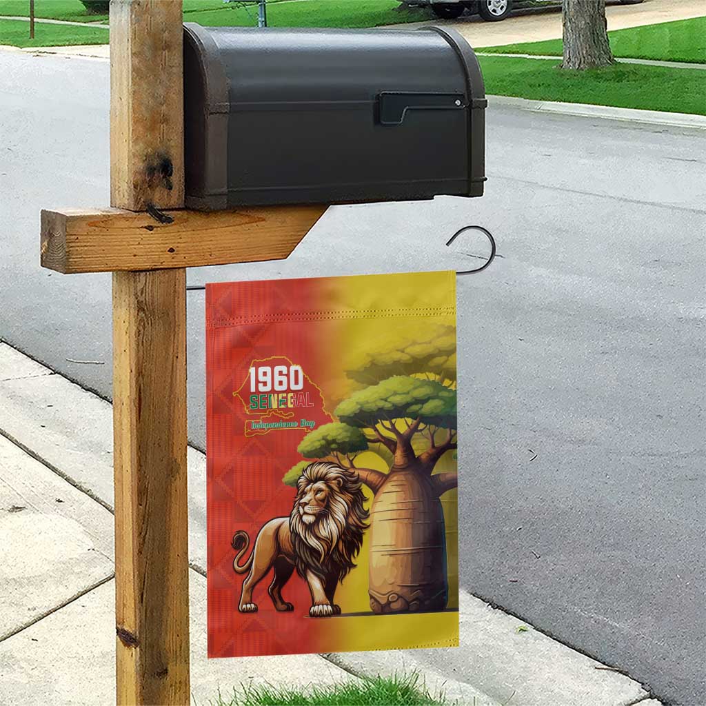 Afro Senegal Independence Day Garden Flag 65th Anniversary - Kente Pattern