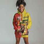 Afro Senegal Independence Day Hoodie Dress 65th Anniversary - Kente Pattern