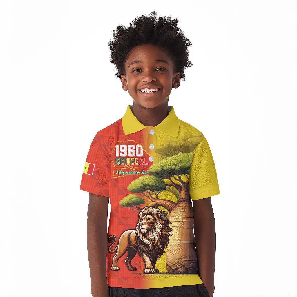 Afro Senegal Independence Day Kid Polo Shirt 65th Anniversary - Kente Pattern