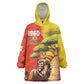 Afro Senegal Independence Day Kid Wearable Blanket Hoodie 65th Anniversary - Kente Pattern