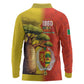 Afro Senegal Independence Day Long Sleeve Polo Shirt 65th Anniversary - Kente Pattern