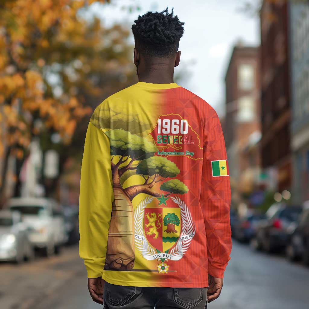 Afro Senegal Independence Day Long Sleeve Shirt 65th Anniversary - Kente Pattern