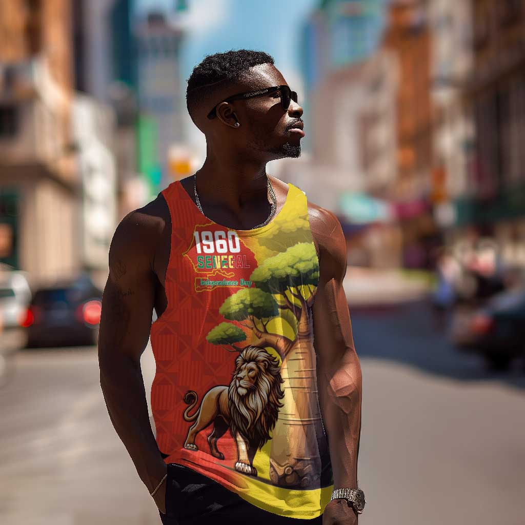 Afro Senegal Independence Day Men Tank Top 65th Anniversary - Kente Pattern
