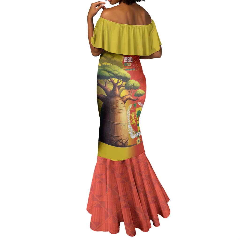 Afro Senegal Independence Day Mermaid Dress 65th Anniversary - Kente Pattern