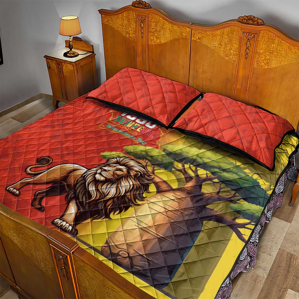 Afro Senegal Independence Day Quilt Bed Set 65th Anniversary - Kente Pattern