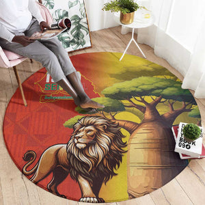 Afro Senegal Independence Day Round Carpet 65th Anniversary - Kente Pattern