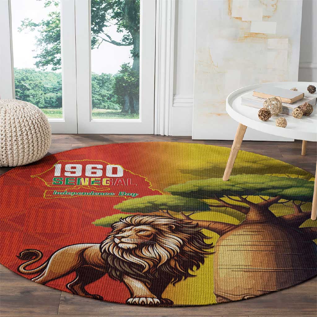 Afro Senegal Independence Day Round Carpet 65th Anniversary - Kente Pattern