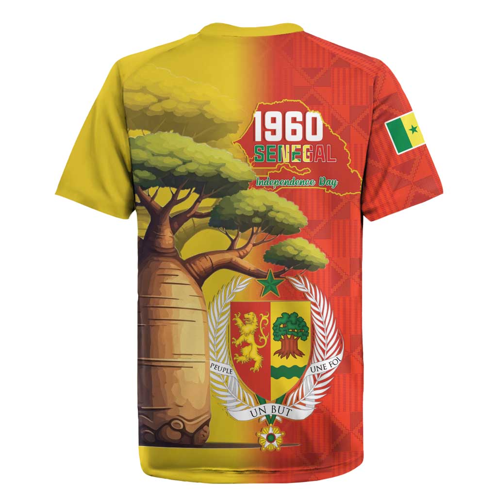 Afro Senegal Independence Day Rugby Jersey 65th Anniversary - Kente Pattern