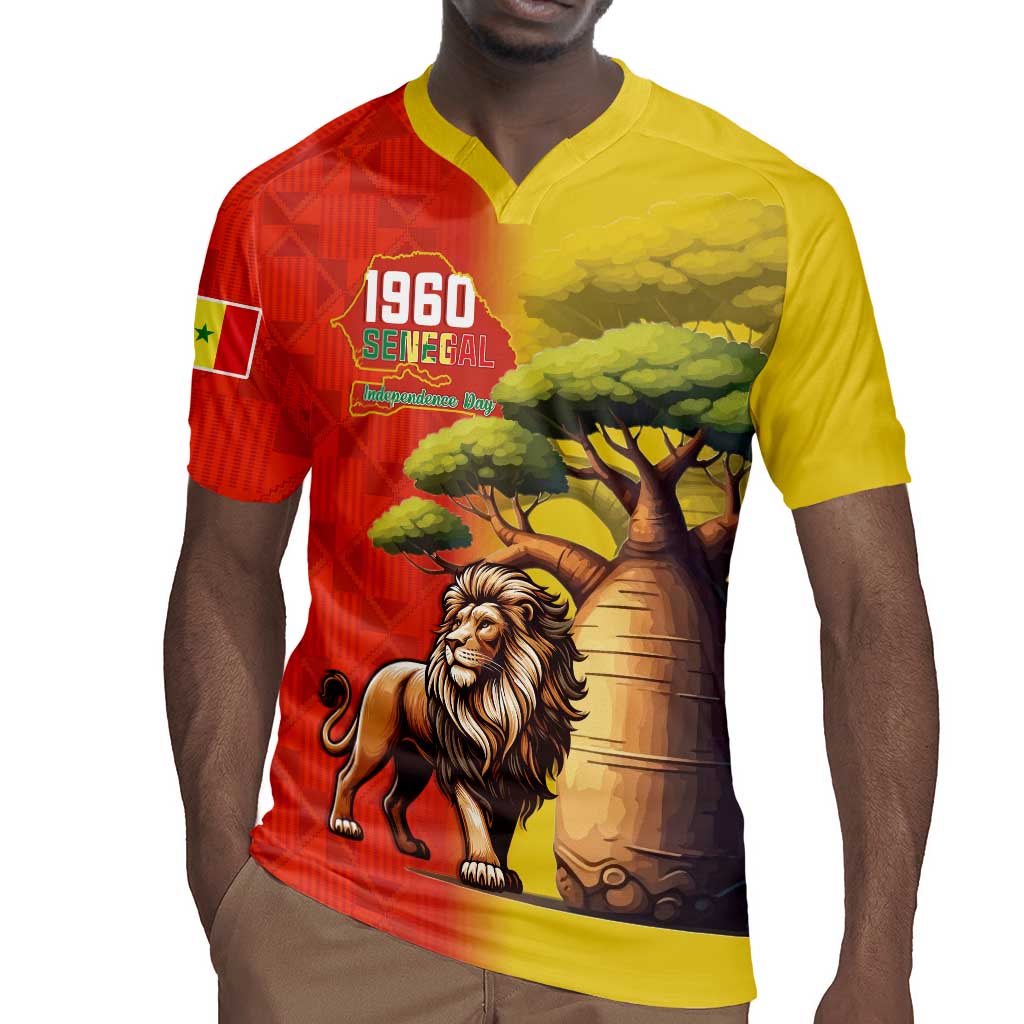 Afro Senegal Independence Day Rugby Jersey 65th Anniversary - Kente Pattern