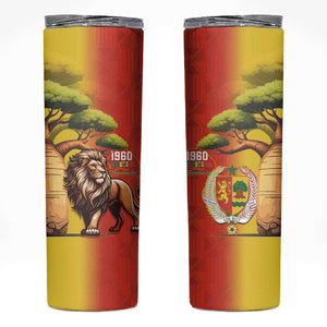 Afro Senegal Independence Day Skinny Tumbler 65th Anniversary - Kente Pattern