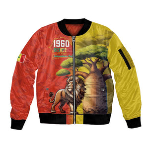 Afro Senegal Independence Day Sleeve Zip Bomber Jacket 65th Anniversary - Kente Pattern