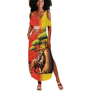Afro Senegal Independence Day Summer Maxi Dress 65th Anniversary - Kente Pattern