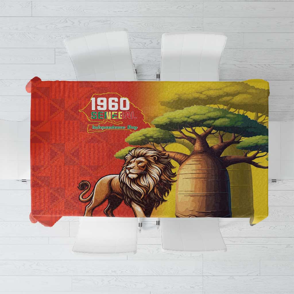 Afro Senegal Independence Day Tablecloth 65th Anniversary - Kente Pattern