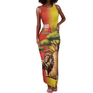 Afro Senegal Independence Day Tank Maxi Dress 65th Anniversary - Kente Pattern