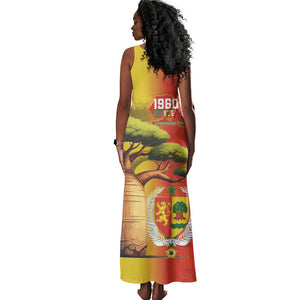 Afro Senegal Independence Day Tank Maxi Dress 65th Anniversary - Kente Pattern