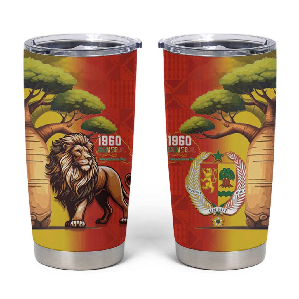 Afro Senegal Independence Day Tumbler Cup 65th Anniversary - Kente Pattern