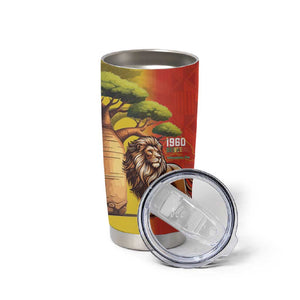 Afro Senegal Independence Day Tumbler Cup 65th Anniversary - Kente Pattern