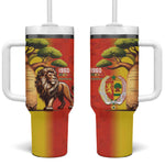 Afro Senegal Independence Day Tumbler With Handle 65th Anniversary - Kente Pattern