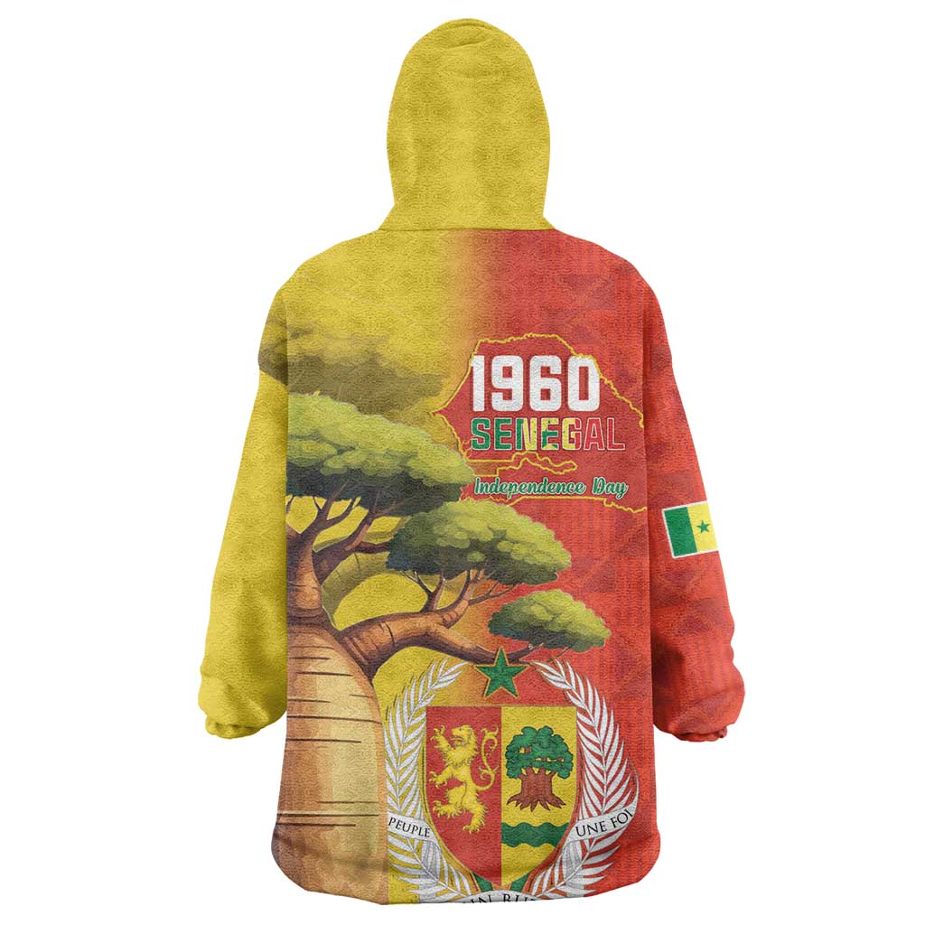 Afro Senegal Independence Day Wearable Blanket Hoodie 65th Anniversary - Kente Pattern