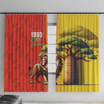 Afro Senegal Independence Day Window Curtain 65th Anniversary - Kente Pattern