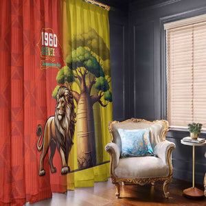 Afro Senegal Independence Day Window Curtain 65th Anniversary - Kente Pattern