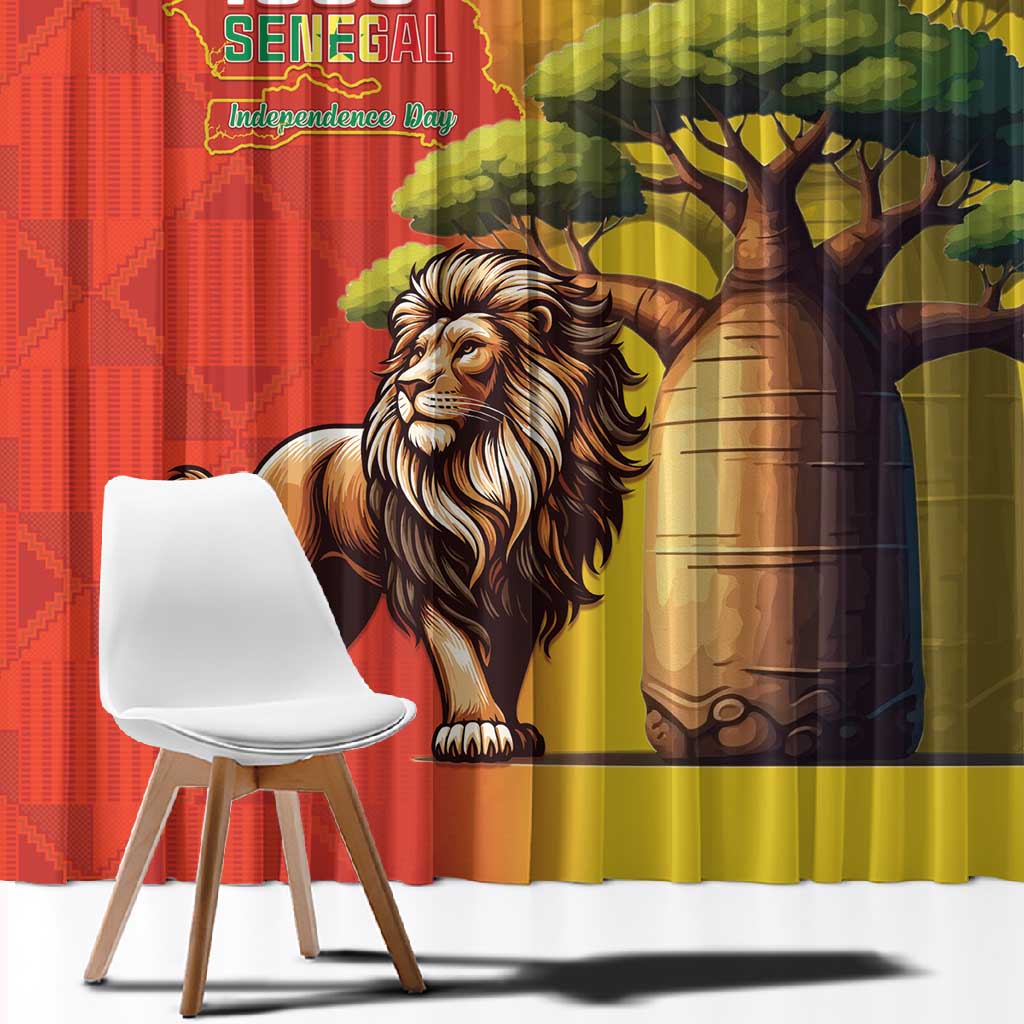 Afro Senegal Independence Day Window Curtain 65th Anniversary - Kente Pattern