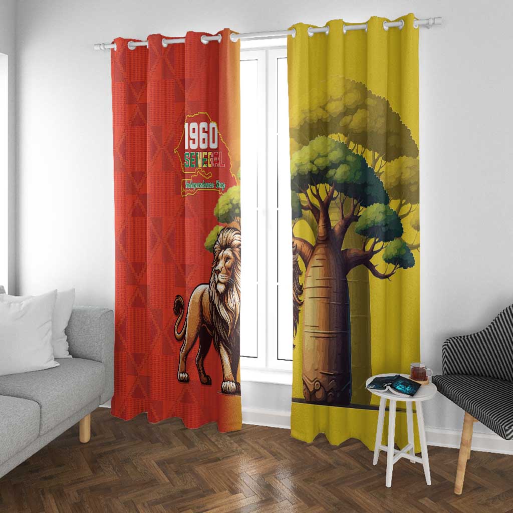 Afro Senegal Independence Day Window Curtain 65th Anniversary - Kente Pattern