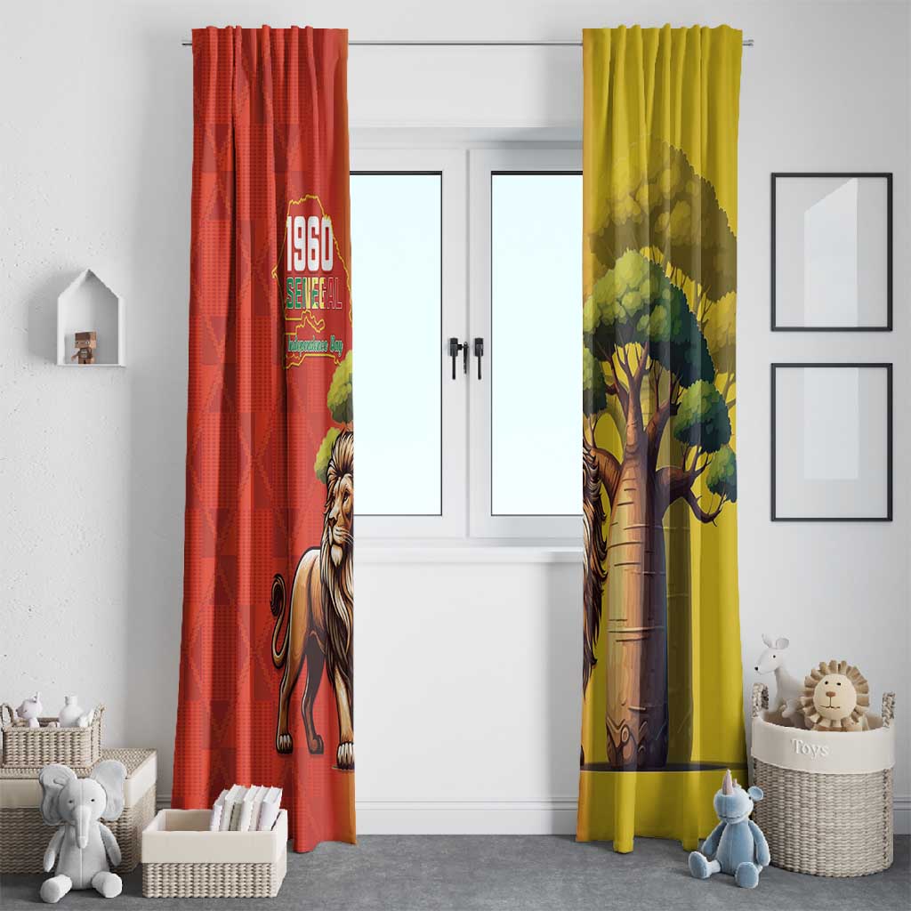Afro Senegal Independence Day Window Curtain 65th Anniversary - Kente Pattern