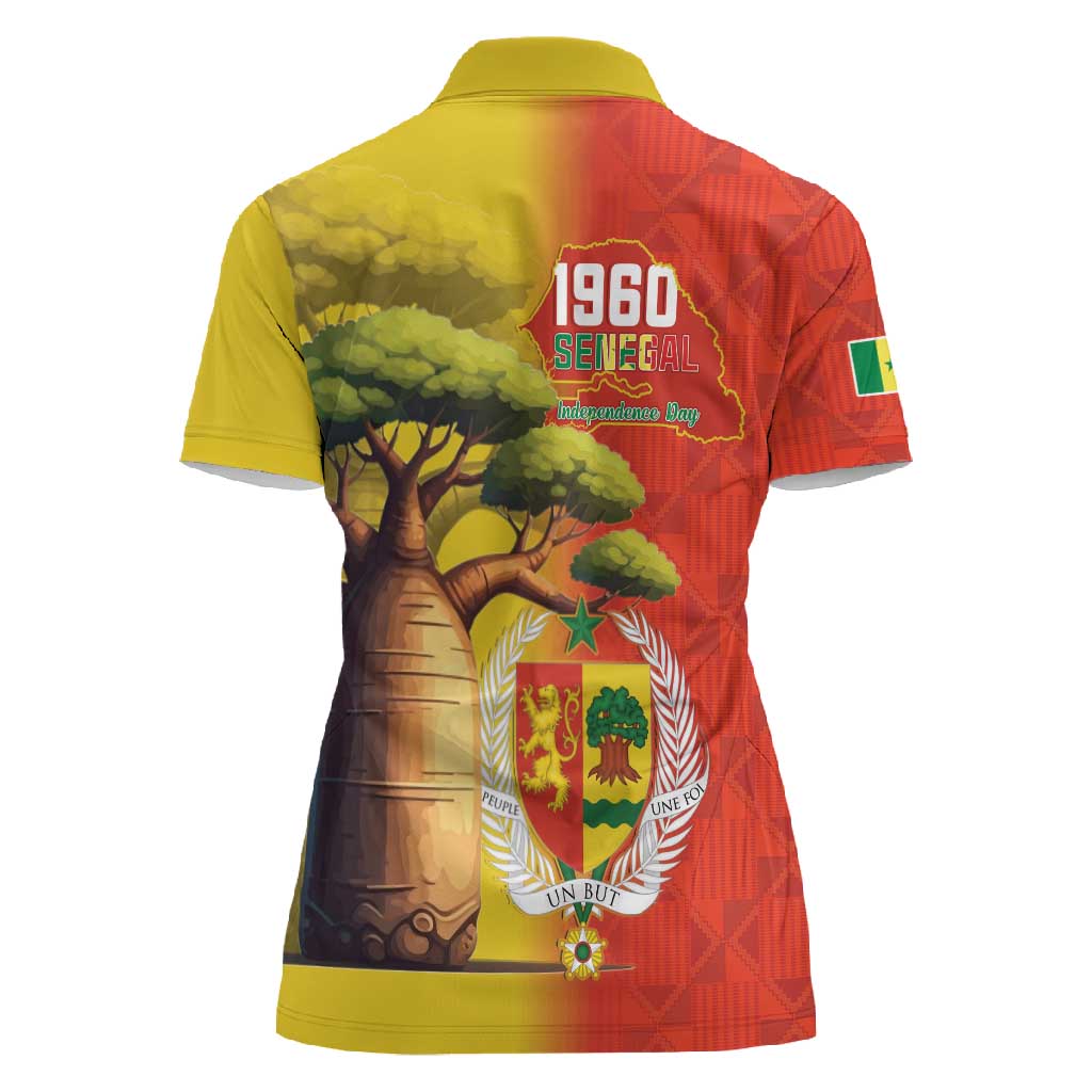 Afro Senegal Independence Day Women Polo Shirt 65th Anniversary - Kente Pattern