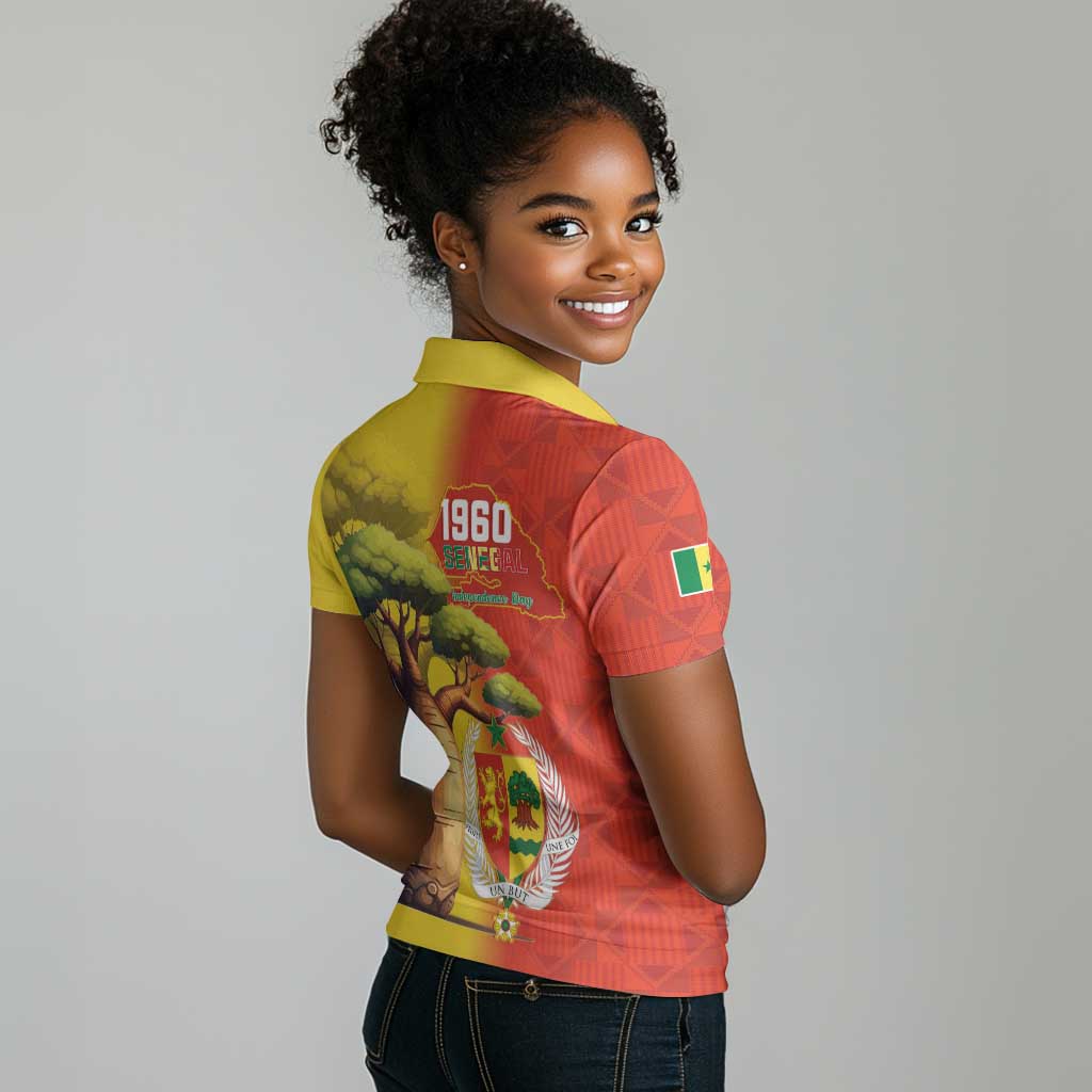 Afro Senegal Independence Day Women Polo Shirt 65th Anniversary - Kente Pattern