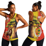 Afro Senegal Independence Day Women Racerback Tank 65th Anniversary - Kente Pattern