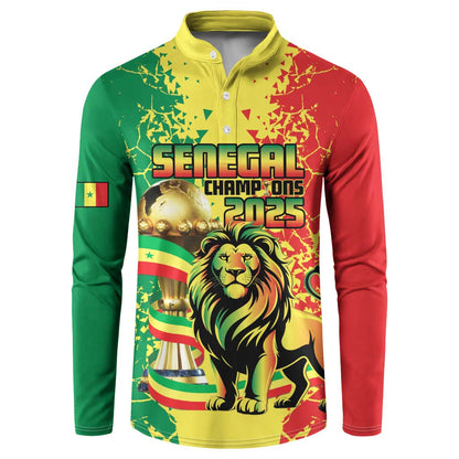 Custom Senegal Football Button Sweatshirt We Are the Champions