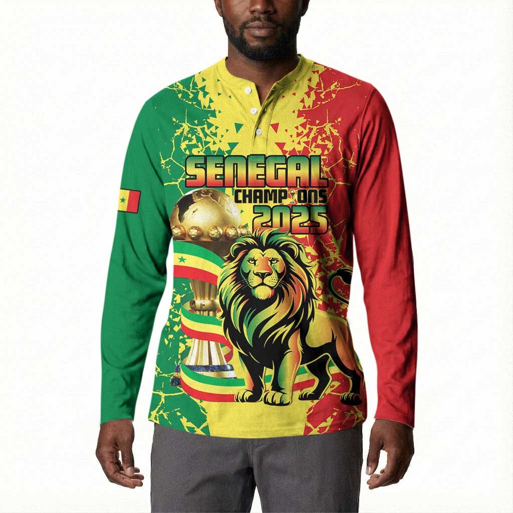 Custom Senegal Football Button Sweatshirt We Are the Champions
